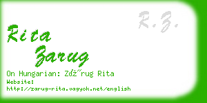 rita zarug business card
